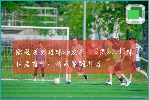 欧冠历史进球榜发布，C罗以140球位居首位，梅西紧随其后。